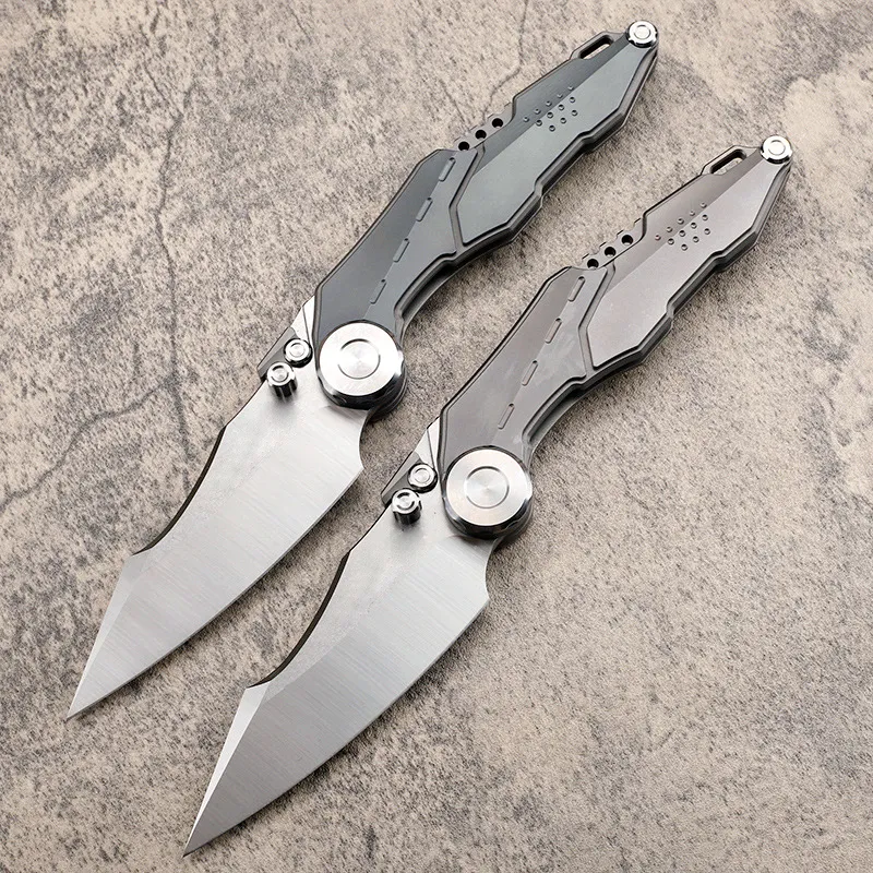 High End Mech Warrior Tactical Folding Knife M390 Blade TC4 Titanium Alloy Handle Ball Bearing EDC Pocket Knives Camping Hunting Knives Two Colors Available