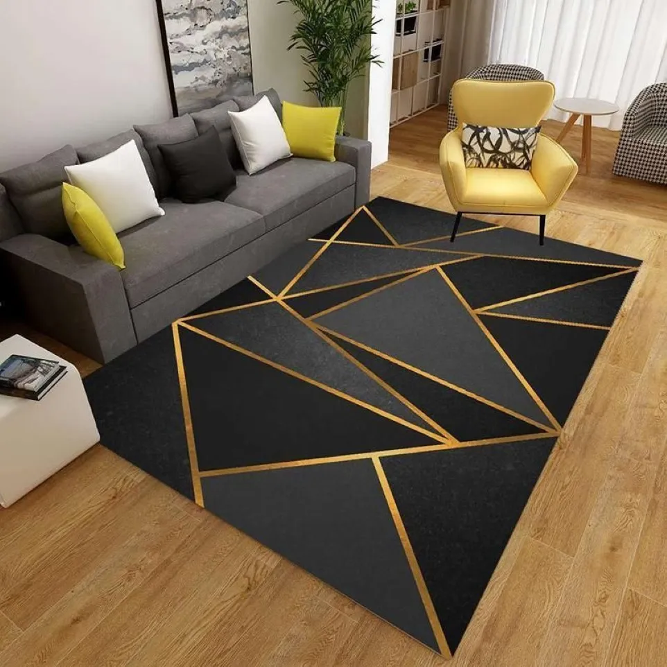 Geometrisch bedruckter Teppich im Wohnzimmer, rutschfest, waschbar, große Teppiche, Schlafzimmer, Nachttisch, Sofa, Bodenmatte, Dekor, weiche Teppiche13063