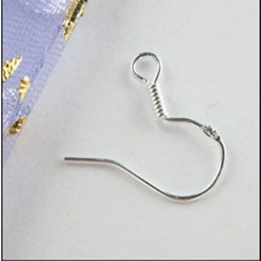 200pcs Lot Sterling 925 Gümüş Kesimler Kancalar Küpe Bulguları Balıkwire Hooks Mücevher DIY 15mm Balık Kancası Fit Küpe 338o