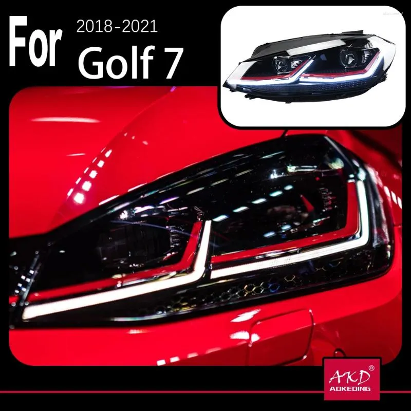 조명 시스템 골프 용 AKD-CAR 모델 부품 7 MK7.5 2024-2024 7.5GEN 헤드 램프 LED 또는 크세논 헤드 라이트 듀얼 프로젝터 FACELIFT
