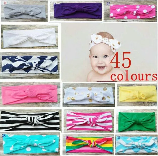 Fille bébé chapeaux coton Turban bandeau cheveux bandeau ed noeud doux rayure bandeau à pois bandeau accessoires 10 pièces 2530197