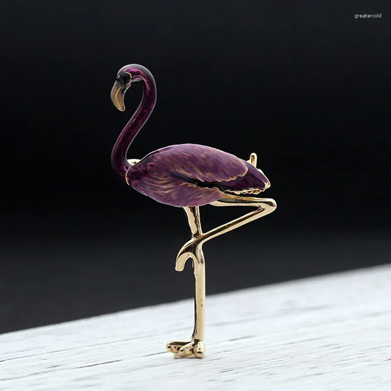 Broches Dier Emaille Flamingo Vogels Voor Vrouwen Kostuum Sieraden Accessoires Boeket 4 Kleuren Sjaal Gesp Doek Broche Pins