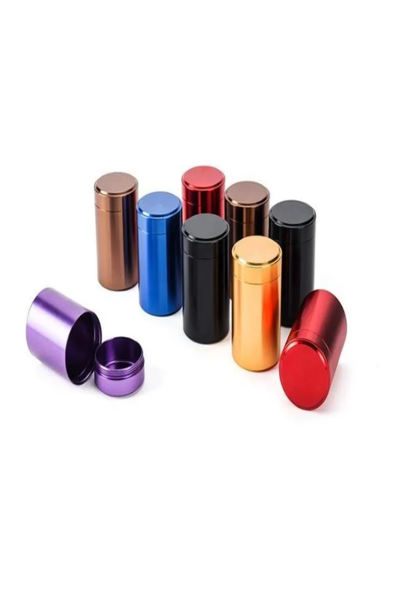 Tea Canister Titanium Alloy Mini Cylinder Sealed Tea Tin Box 7045MM Cans Coffee Tea Tin Container Storage Box 6 Colors ZZY193289393