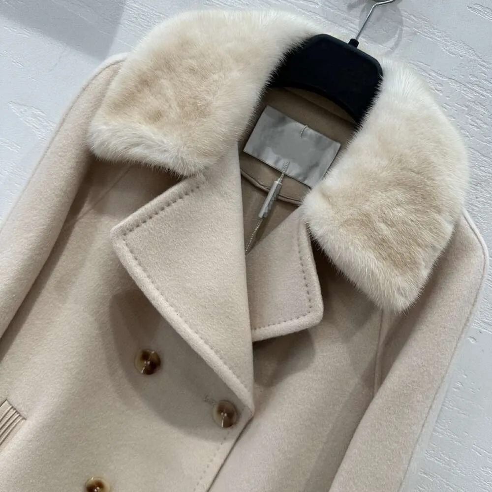 Inverno Nuova Pelliccia Haining Doppio Petto Visone Cashmere Con Cappotto Caldo Stile Donna Elegante E Dimagrante 499779