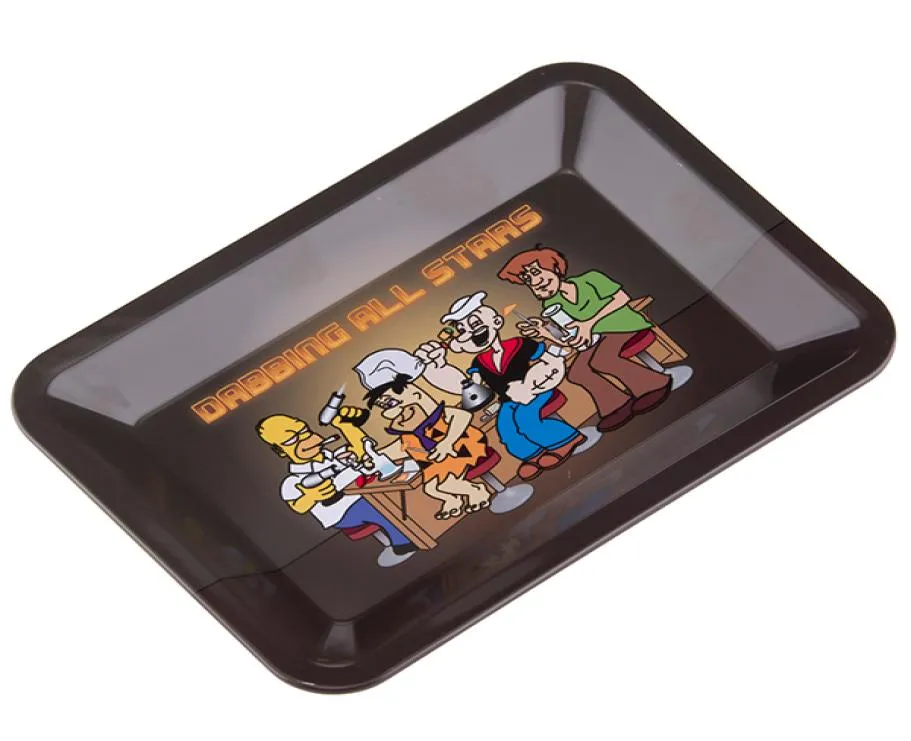 Rolling Tray Dabbing All Stars TACE SMALLARGE Rozmiar 18CM125CM13CM 27CM175CM23CM Metal Tobacco Mosiężna płyta Zioło Handrolle4603692