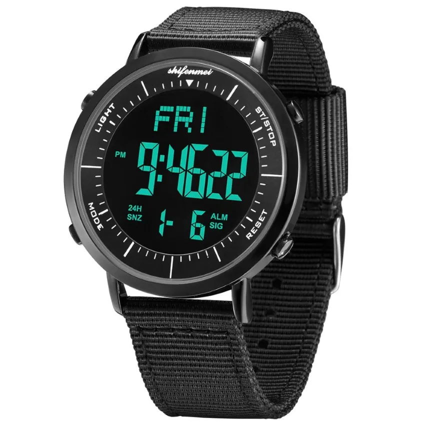 Shifenmei Ultra-cienki zegarek elektroniczny męski Zegarek Sport Watch Outdoor Digital Watch Electronic Brance Watchesrelogio Masculino L245E