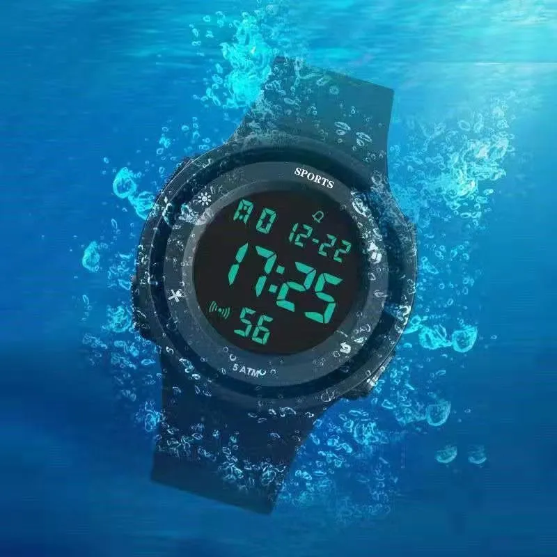 50m防水スポーツ電子時計ティーン大人の時計男の子の輝きの中学校男性と女性のカップル時計クロノグラフ時計