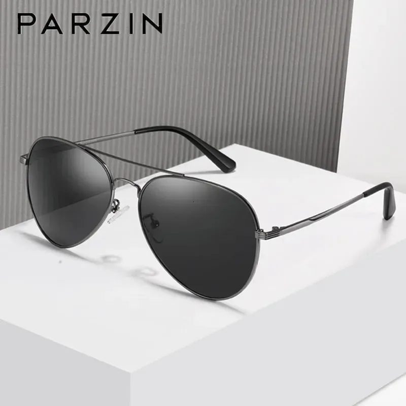 PARZIN Polarized Men Sunglasses Brand Design Alloy Frame Pilot Sun Glasses For Male Driver Driving Glasses UV400 6635 240228