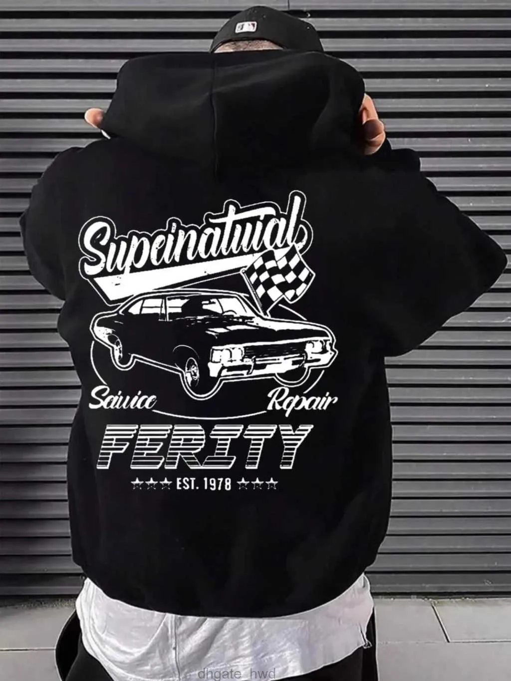 Super Car Ferity Print Men Hoody O-Leck Tous correspondent à un sweat confortable Fashion Fashion Fleep Basic Automne Pocket Clothes