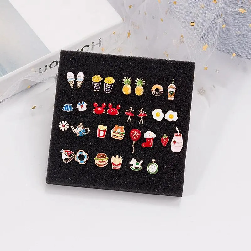 Stud Earrings Cute Cartoon Modeling Asymmetric Metal For Women Girls Personality Jewelry