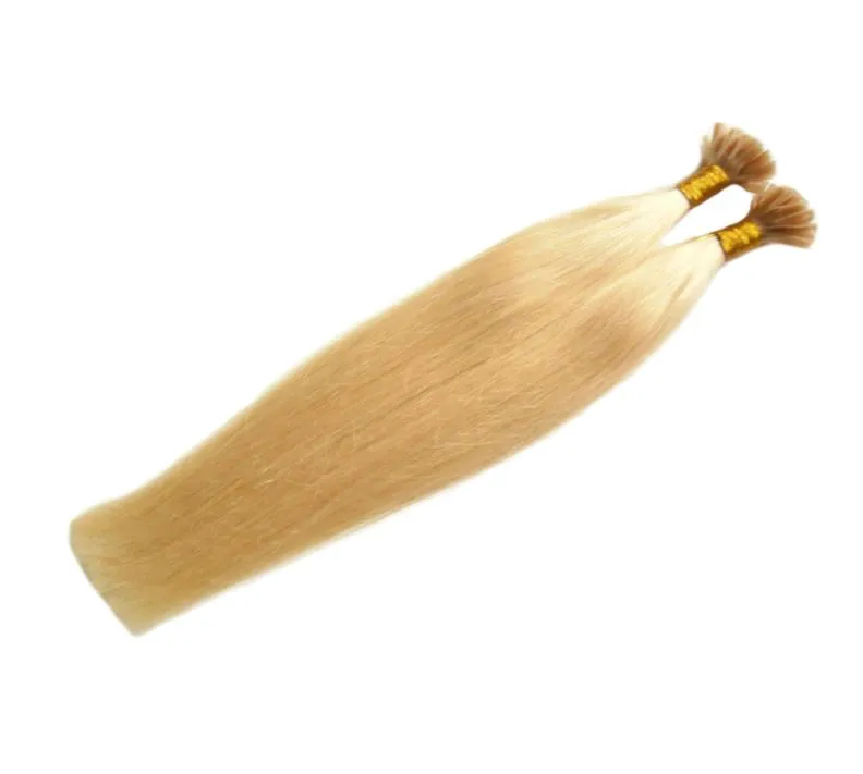 Extensions de cheveux Remy droites péruviennes blondes U conseils 100g Extensions de cheveux à liaison kératine Extensions de cheveux blondes à pointe en U 1g2349489