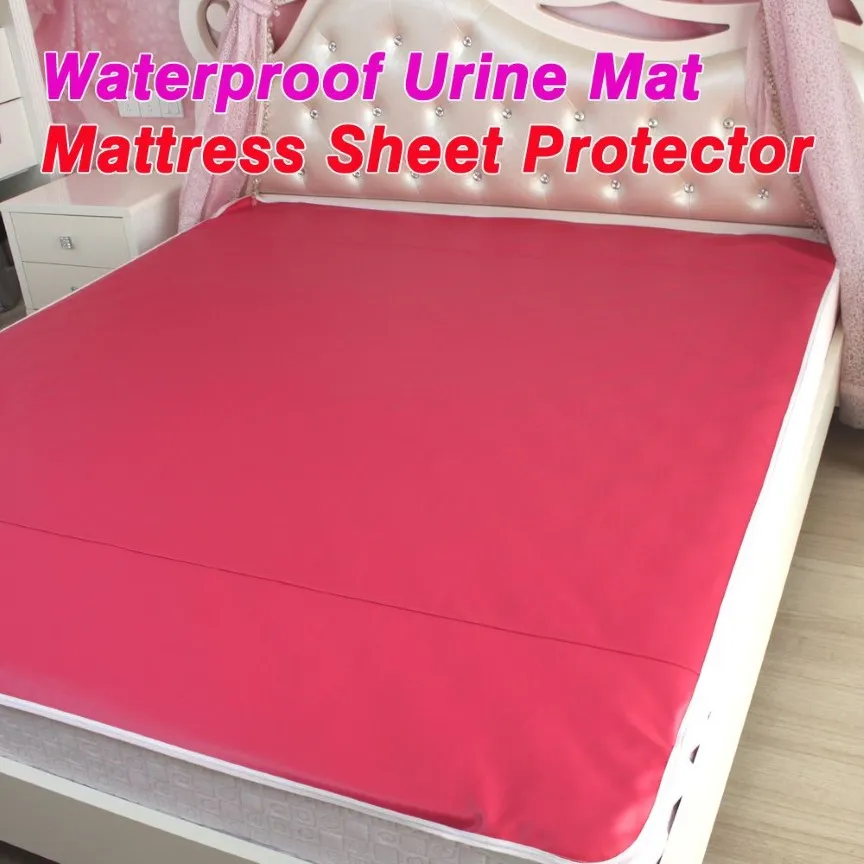 Pu Leather Waterproof Mattress Sheet Protector Pad Cover Bed Washable Adults Children Kids Faux Leather Waterproof Urine Mat2647