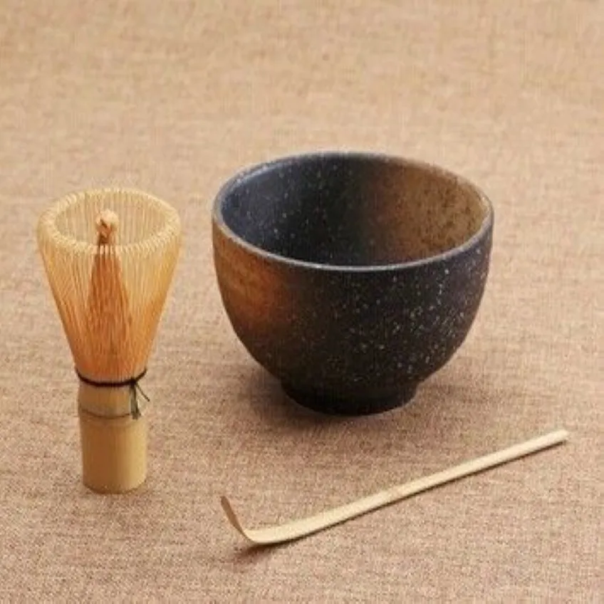 Set da 3 pezzi per tutta la cerimonia, ciotola per matcha, paletta in bambù, frusta per matcha, set da tè234S
