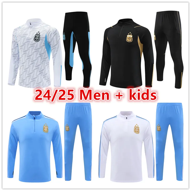 2024 2025 Argentinas Futebol Treino Terno de Treinamento 23 24 25 Argentinas Homens e Crianças Kits de Futebol Treino Jogging Survetement Foot Chandal Futbol