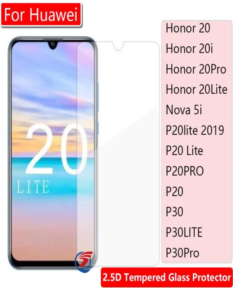 9H 25D 03mm Gehard glas schermbeschermer film voor Huawei P20 P20 PRO P20 lite Honor 20 Lite Honor20 Pro Mate 30 lite p20lite 2197037