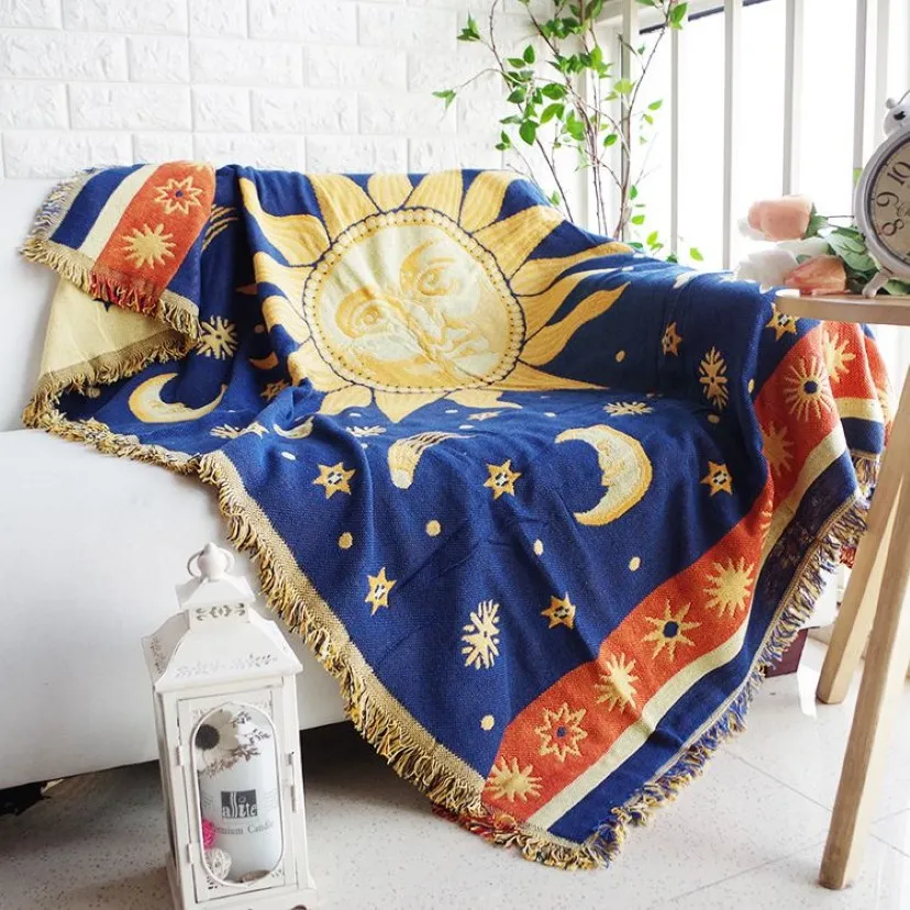 Nordic zonnegod gooi deken voor bedden bankhoes Woonkamer decoratie Sprei outdoor picknickdekens Vrije tijd handdoek rug295P