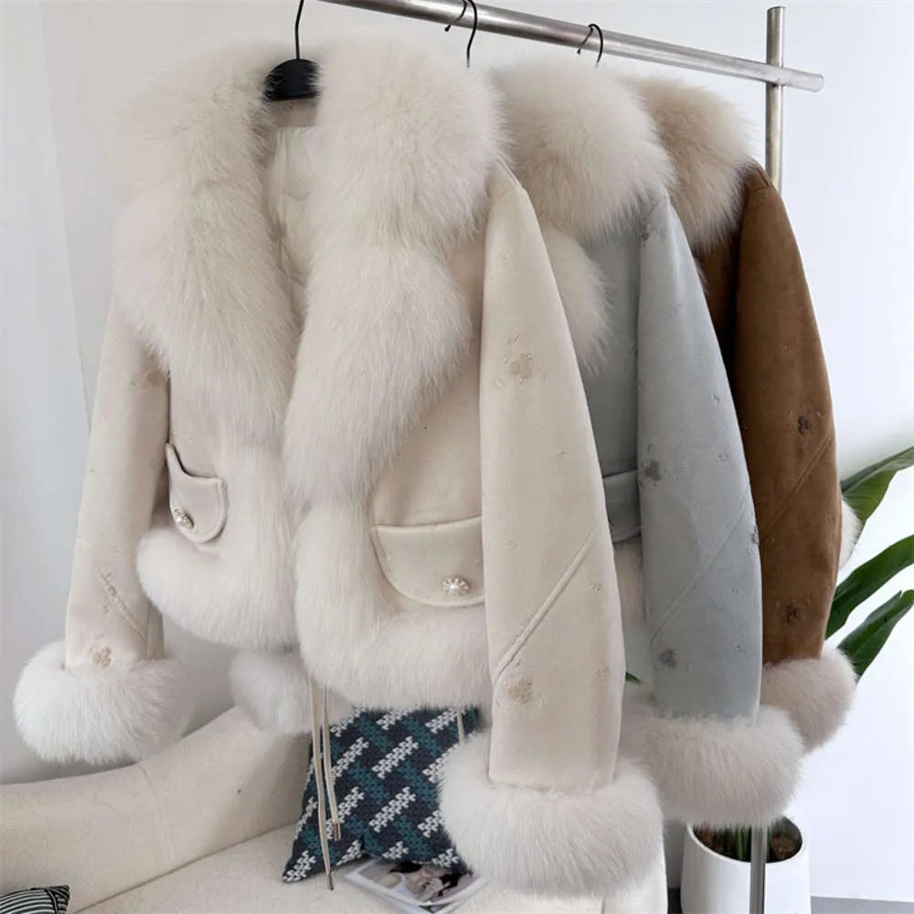 Haining 2023 New Autumn Winter Fashion Slim and Warm Fox Fur Coat för kvinnor med liten status Kort stil 398138