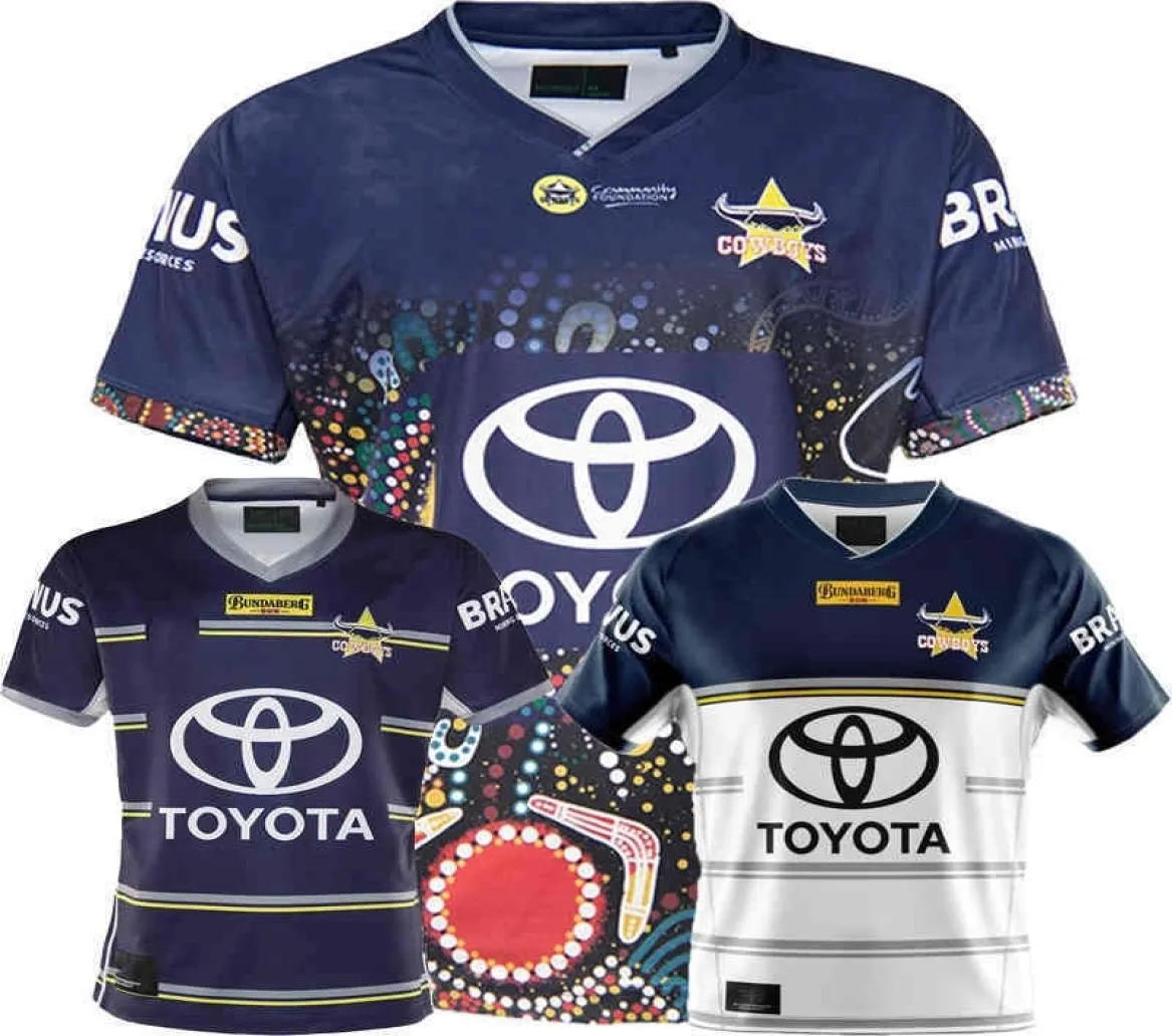 North Queensland Cowboys Rugby INDIGENOUS Home Away Adults Player Men039s Test Sport Shirt2110828