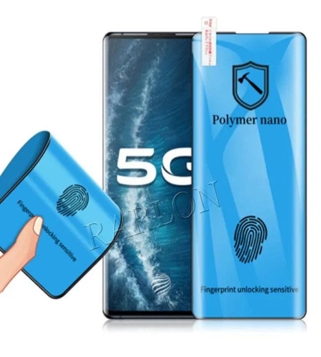 3D gebogener Vollkleber-Displayschutzfilm mit Fingerabdruck-Touch für Samsung Galaxy S23 Ultra S22 S21 S20 Note 20 S10 S8 S9 Note 10 Plu1776393