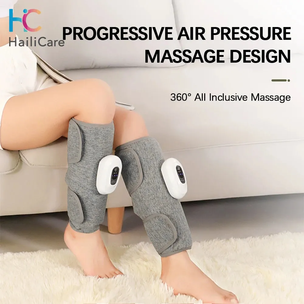 Dispositivo per massaggiatore elettrico wireless per gambe Compressione dell'aria ricaricabile per alleviare il dolore Affaticamento muscolare del polpaccio Massaggio rilassante Assistenza sanitaria 240301