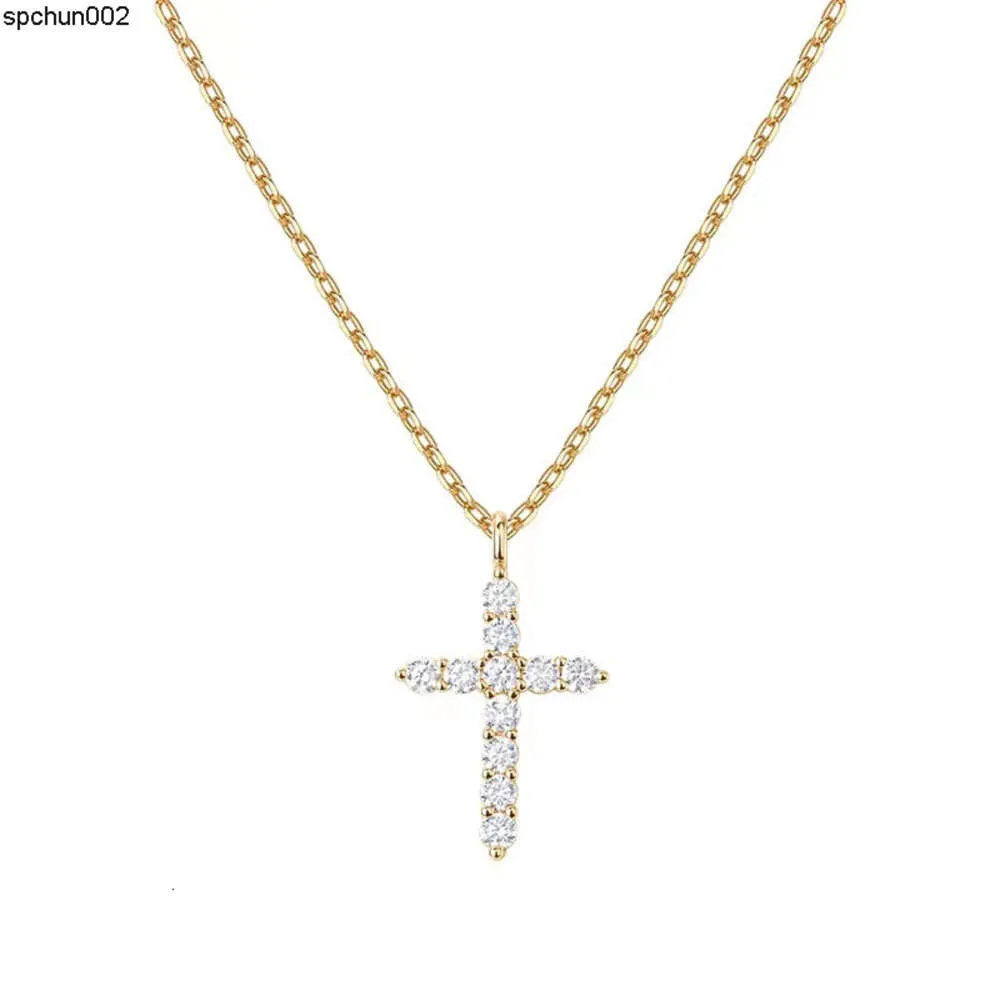 Collier de créateur Croix plaquée or 14 carats pour femmes Colliers pendentif Sfb2