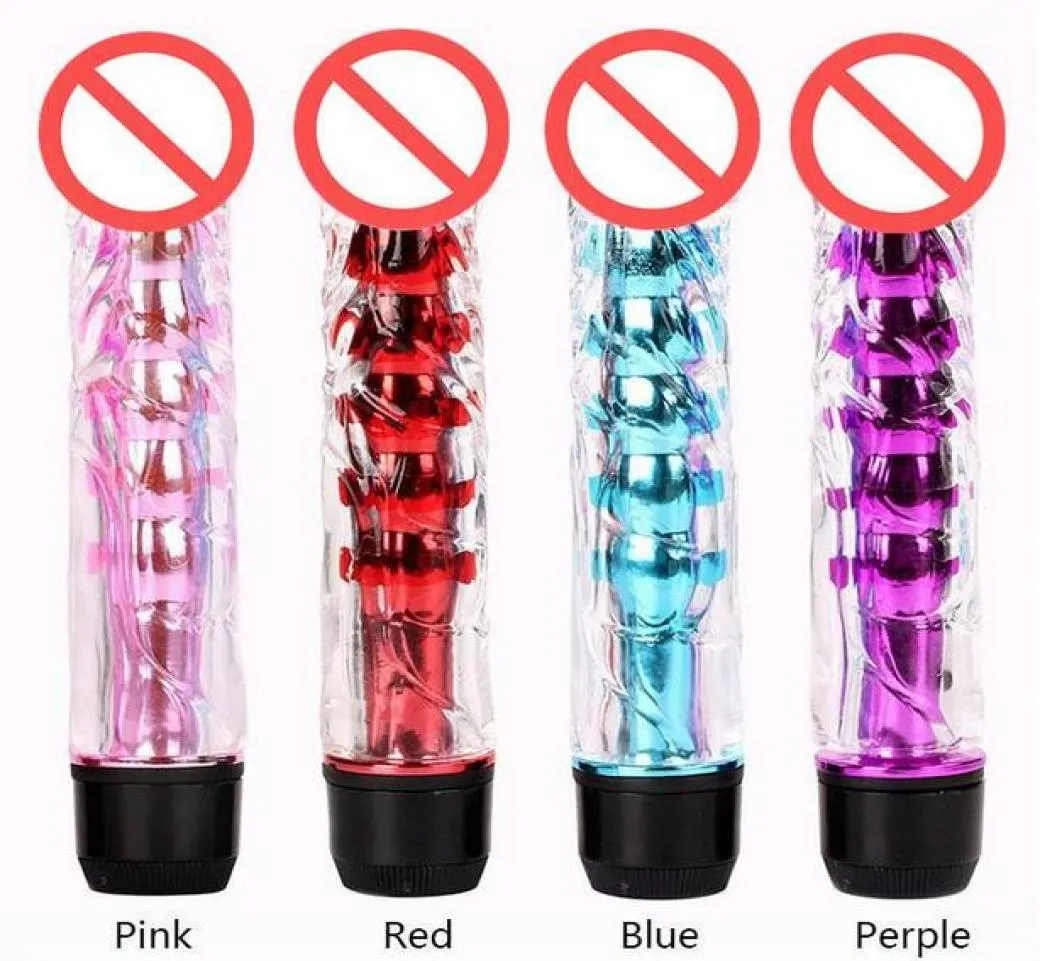 Crystal Soft Vibrator Strong Shock Gspot Stimulate Masturbation Electric Dildo Magic Wand Massager Sex Toy for Female6045909