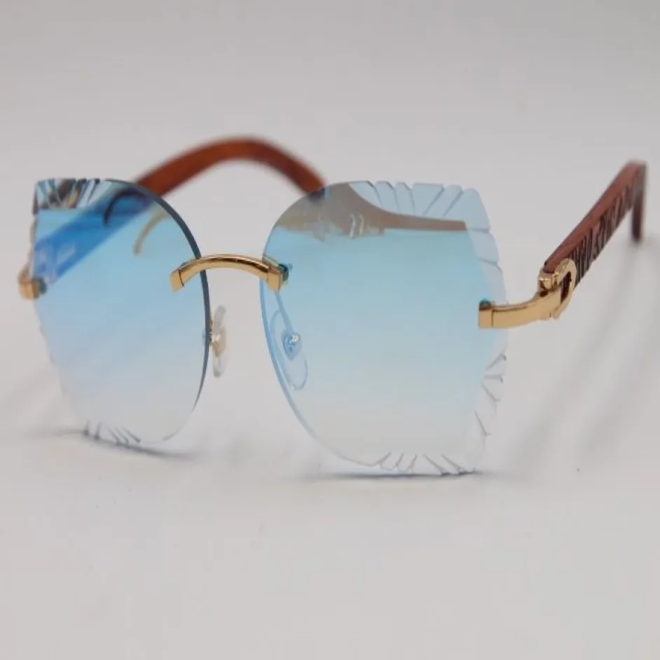 Fabricants entiers lunettes de soleil à lentilles sculptées sans monture 8200762 haute qualité nouvelles lunettes de soleil vintage de mode en plein air conduite or g262m