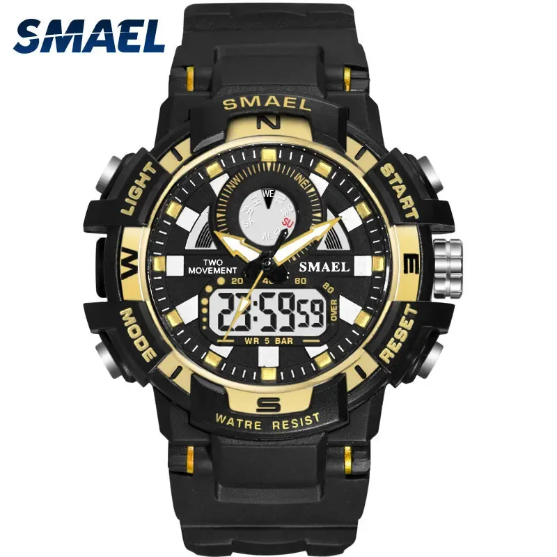 Детские часы, детские спортивные часы SMAEL для мальчиков, будильник, водонепроницаемый секундомер, браслет, reloj 1557B, цифровой 240226