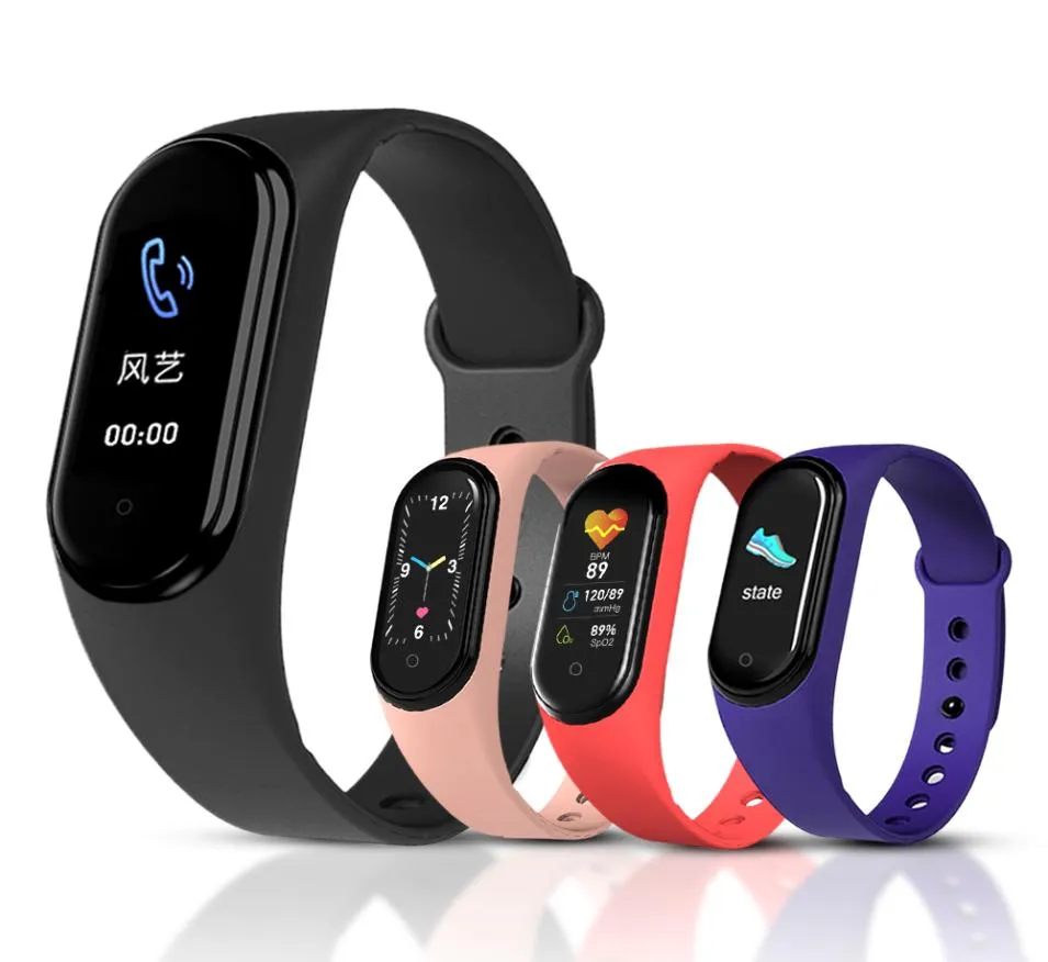 M5 Sport Smart Watch Mężczyźni Bluetooth Bluetband Fitness Tracker Kobiety Zadzwoń do Smartwatch Play Bransoleta Muzyka Smartband6428640