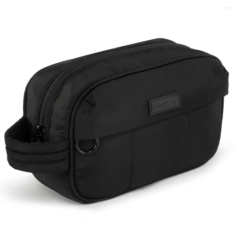 Bolsas de cosméticos Estuche acolchado Organizador de maquillaje de viaje de gran capacidad Bolsa de almacenamiento unisex para artículos de tocador para el cuidado de la piel