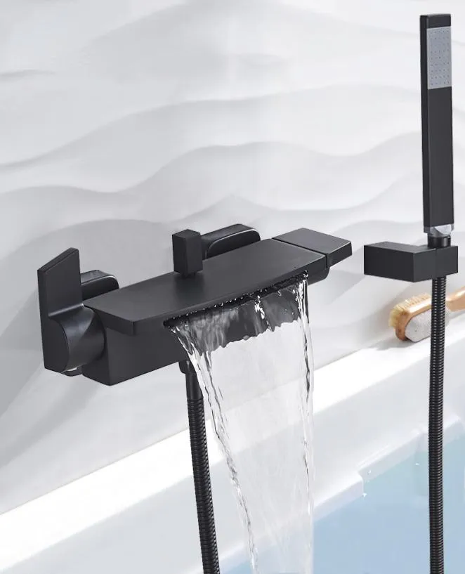 Miscelatore per acqua con rubinetto a cascata con maniglia singola per bagno, rubinetto per vasca a parete, 8646215