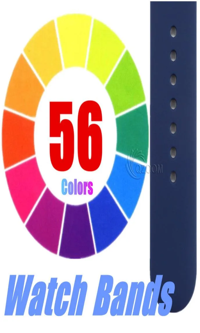 Bracelet de sport en silicone souple 56 couleurs pour montre série 6 SE 5 4 3 bracelet de montre en caoutchouc pour 40MM 44MM 38MM 42MM avec sac Opp Factor4545277