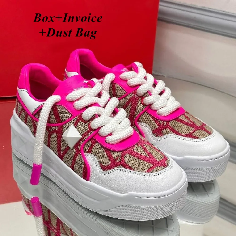 Oryginalne designerskie luksusowe buty męskie Vltn Wzrost platforma trampki Women Treners Mirror Quali Chaussure One Stud Lace Up Sneakers z pudełkiem Dhgate Nowe