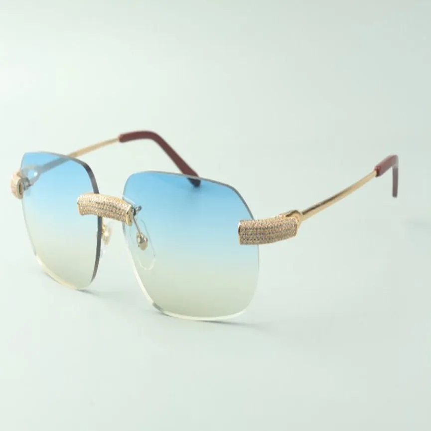 Designer sunglasses 3524024 with micro-paved diamond metal wires legs glasses Direct s size 18-140mm307f