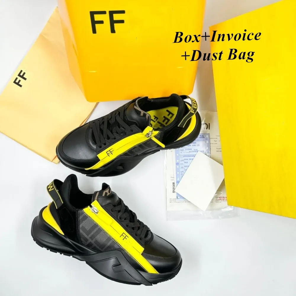 Oryginalne designerskie luksusowe buty męskie Fendyity Fendyity Sneakers trenerzy koronkowe w górę lustro wysokiej jakości chaussure swobodne buty parowe z pudełkiem Dhgate nowe