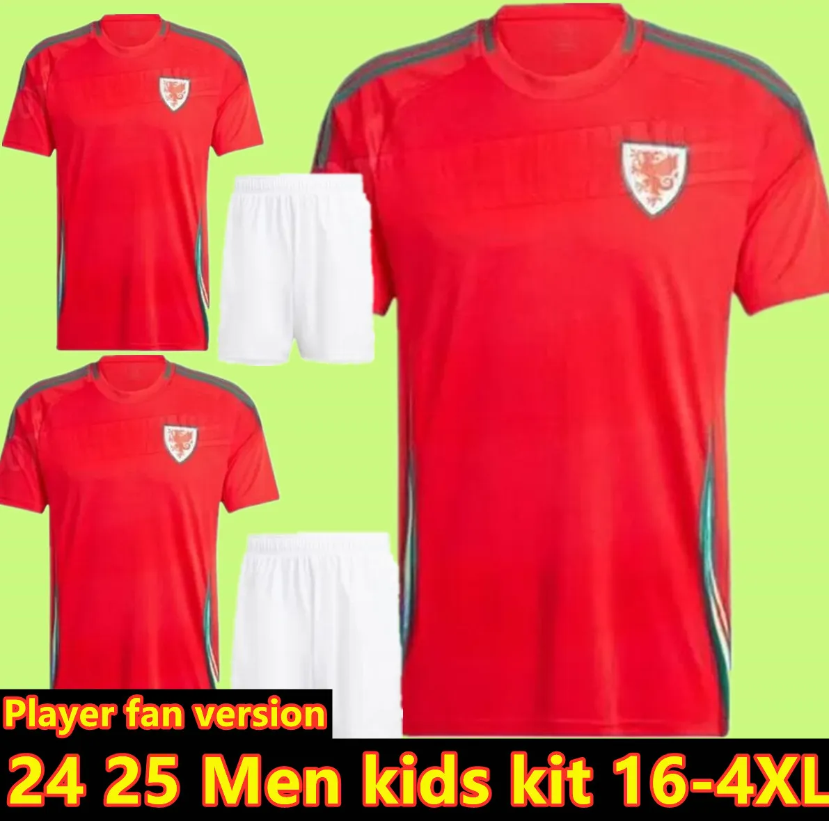 2024 Wales Soccer Jersey 24 25 Home Red Allen Bale Ramsey Shirt National Team James Wilson Brooks Giggs Away Football Uniform 3xl 4xl