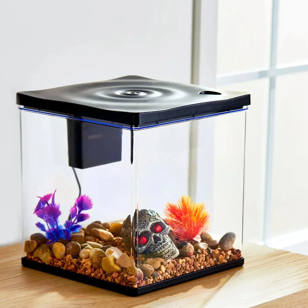 3g aquário de plástico para tanques de peixes e aquários acessórios aquário mini pequeno animal de estimação aquático produtos casa 240226