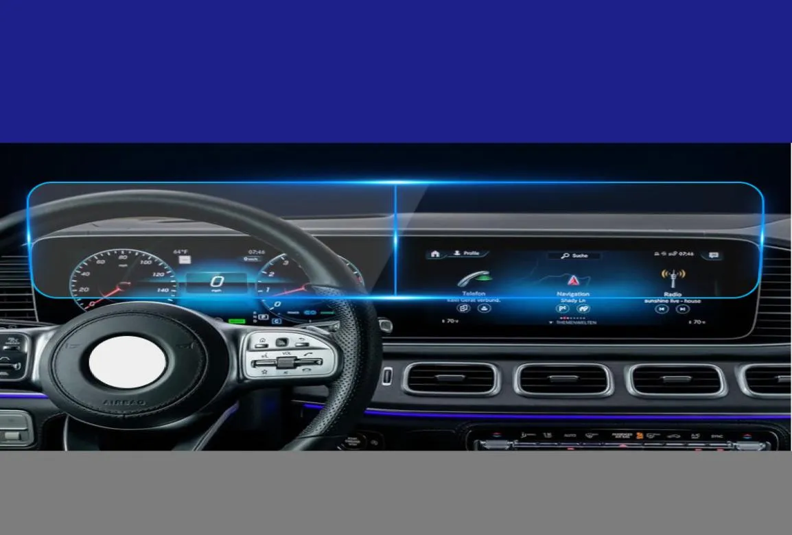 GPS Car Navigation Steel Film for Mercedes GLS 2016-2019 Left and Right Split 2020 Central Control Screen Glass Tempered Film9305370