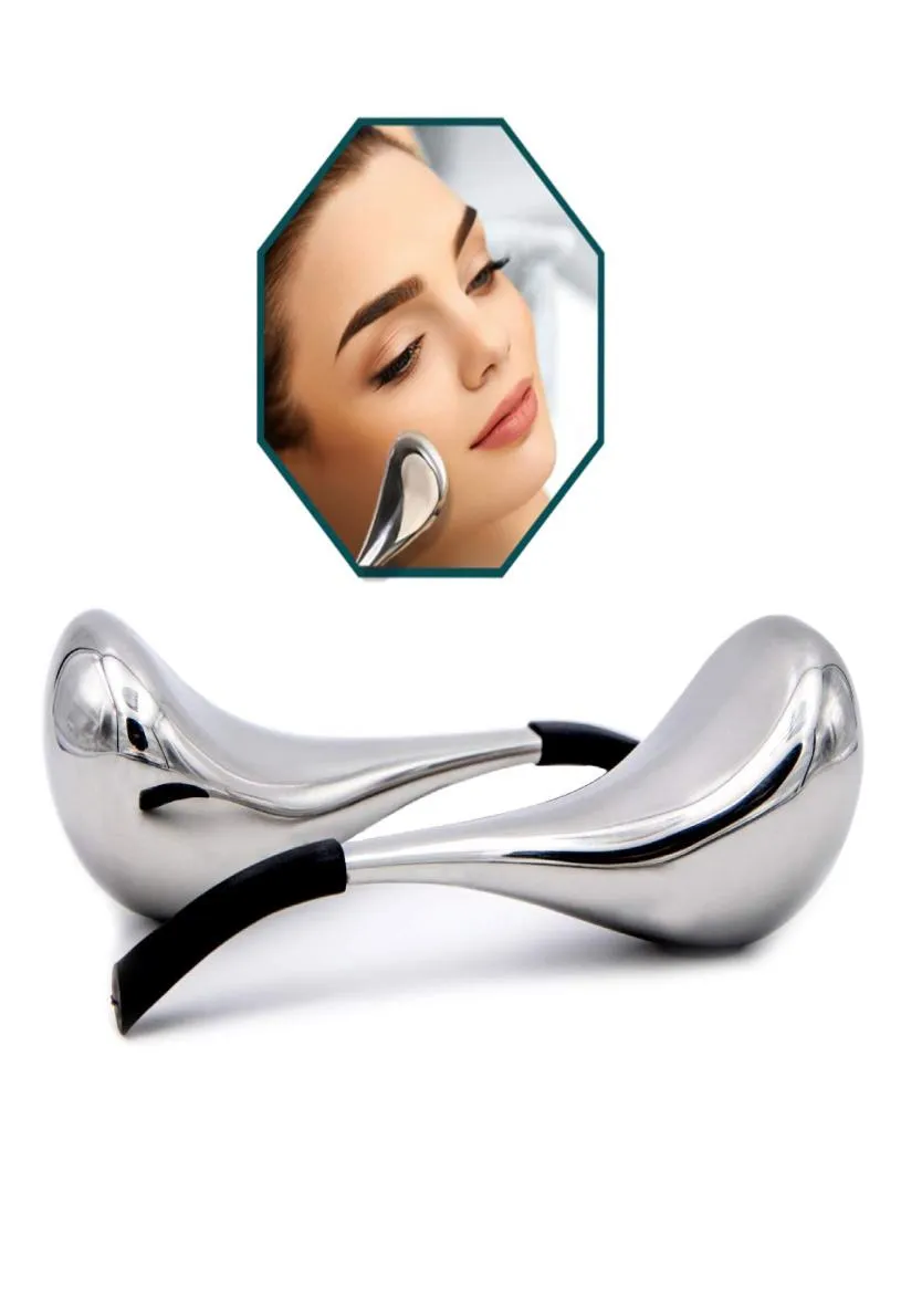 2pc Set Cryo Sticks Rostfritt stål ansiktsmassage Ice Globes Cooling Roller Tool Cold For Neck Eyes Anti Puff Antiaging Treatmen3947574