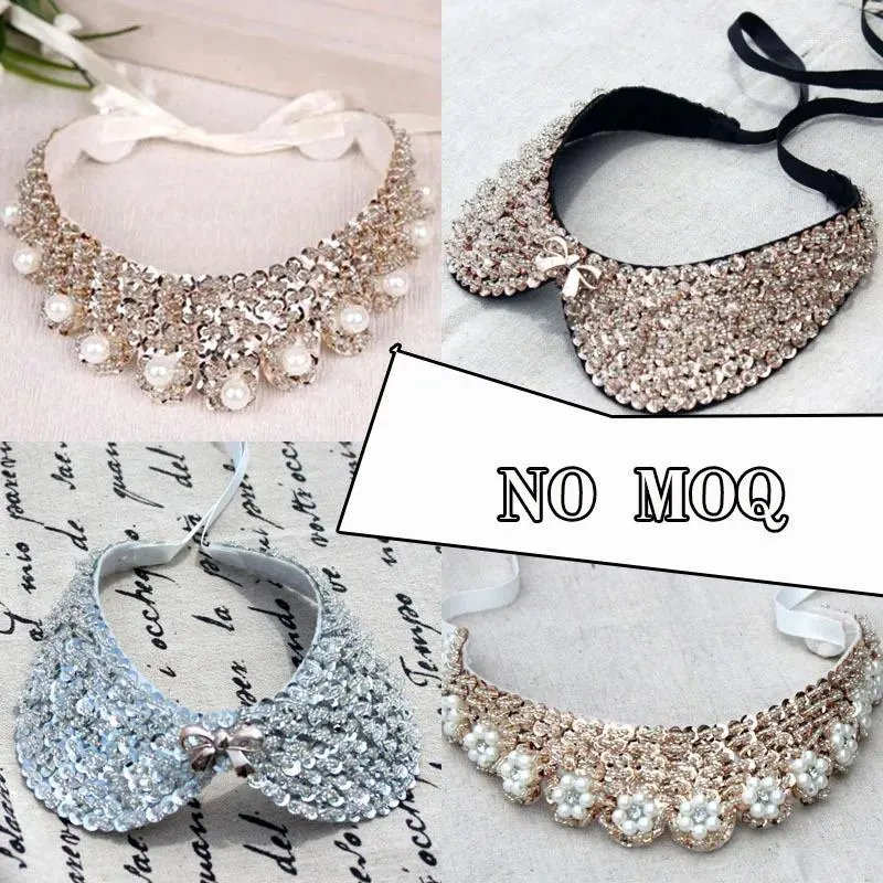 Chaînes douces perlées paillettes faux collier cristal collier de perles arc colliers colliers commande minimum 10usd