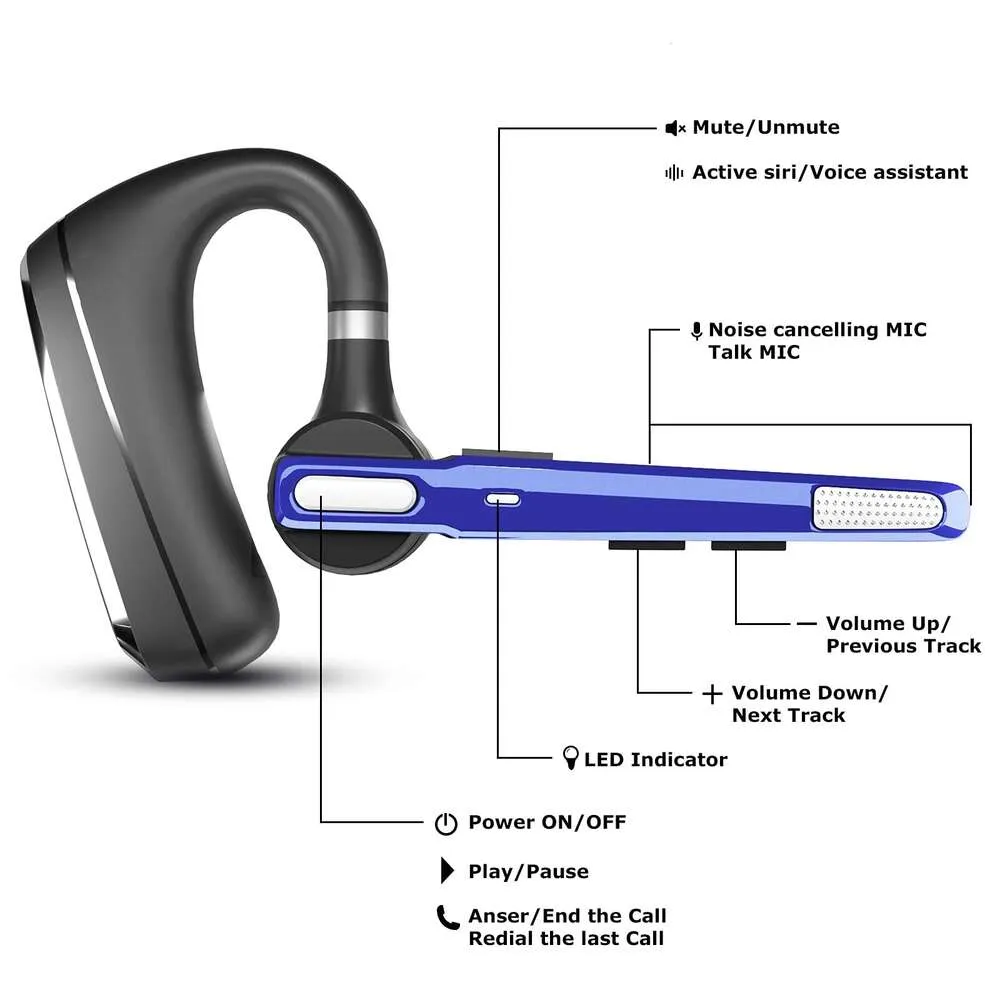 Cuffie Bluetooth V5.1 con auricolare wireless a doppio microfono CVC8.0