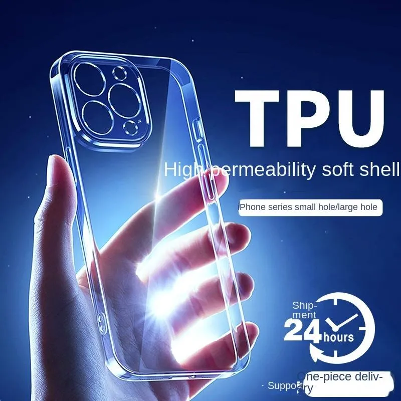 Coque arrière transparente en Silicone TPU pour iPhone, compatible modèles 15, 14, 13 Pro Max, 12, antichoc