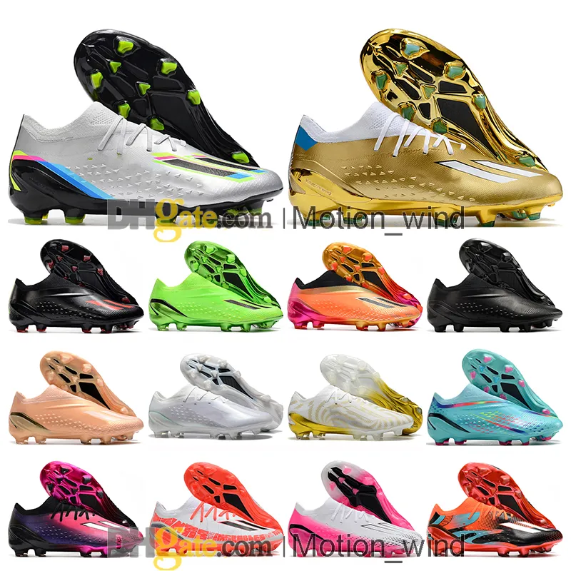 هدية حقيبة رجالي عالية الكاحل Boots Boots X Speedportals FG Firm Ground Laceless Cleats Messis Speedportals.1 Soccer Soils Top Outdoor Trainers Botas de Futbol