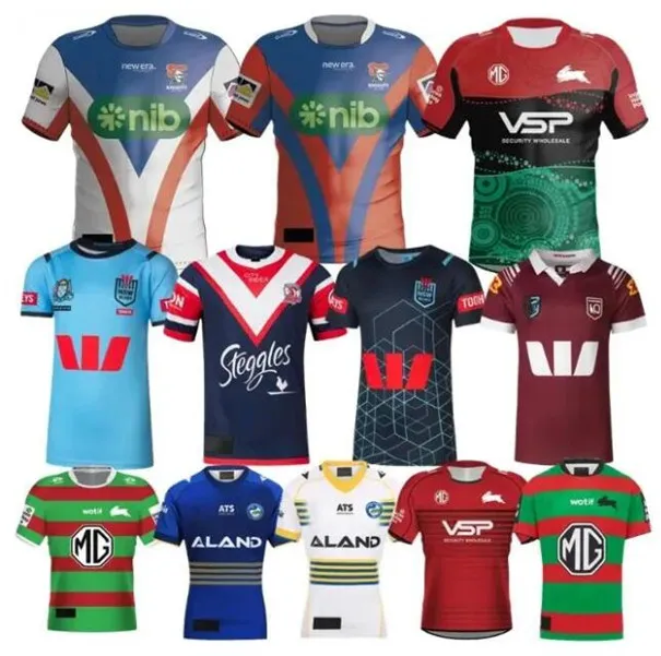 2024 South Sydney Rabbitohs Rugby Jerseys 23 24 Qld Maroons NSW Blues Knights Raider Parramatta Eels Sydney Roosters Home Away Size