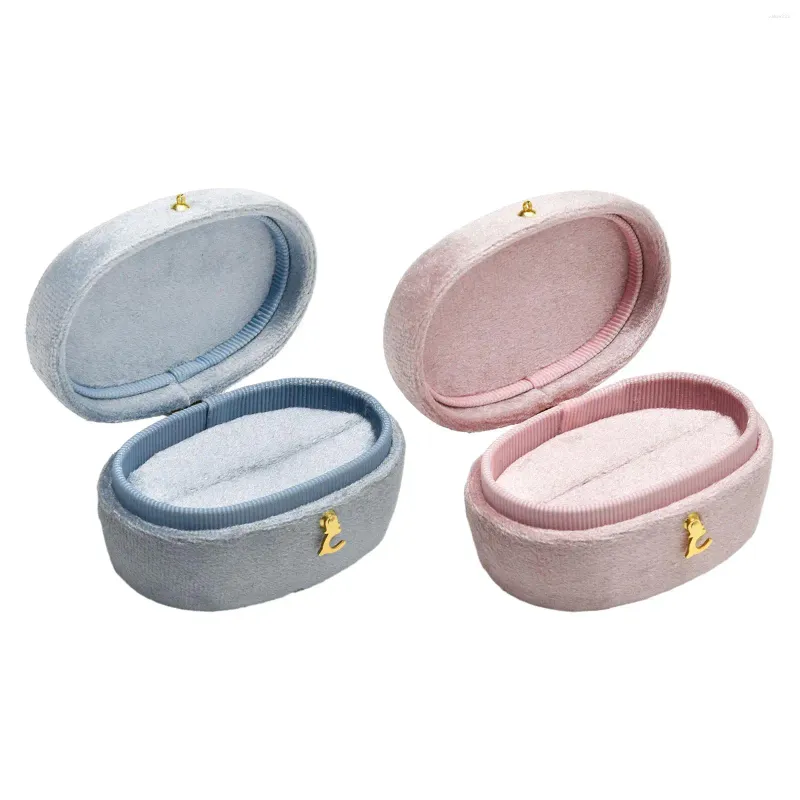 Jewelry Pouches Ring Case Velvet Lovely Smooth Jewellery Creative Multi Use Ceremony Compact Organizer For Wedding Display Holder