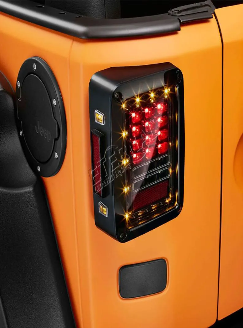 Paar Offroad Wrangler JK LED-Rücklicht-Blinker, Rückwärtsbremse, bernsteinfarbenes rotes Licht in einem für Auto-4x4-JK-0715-Fahrzeuge8594233