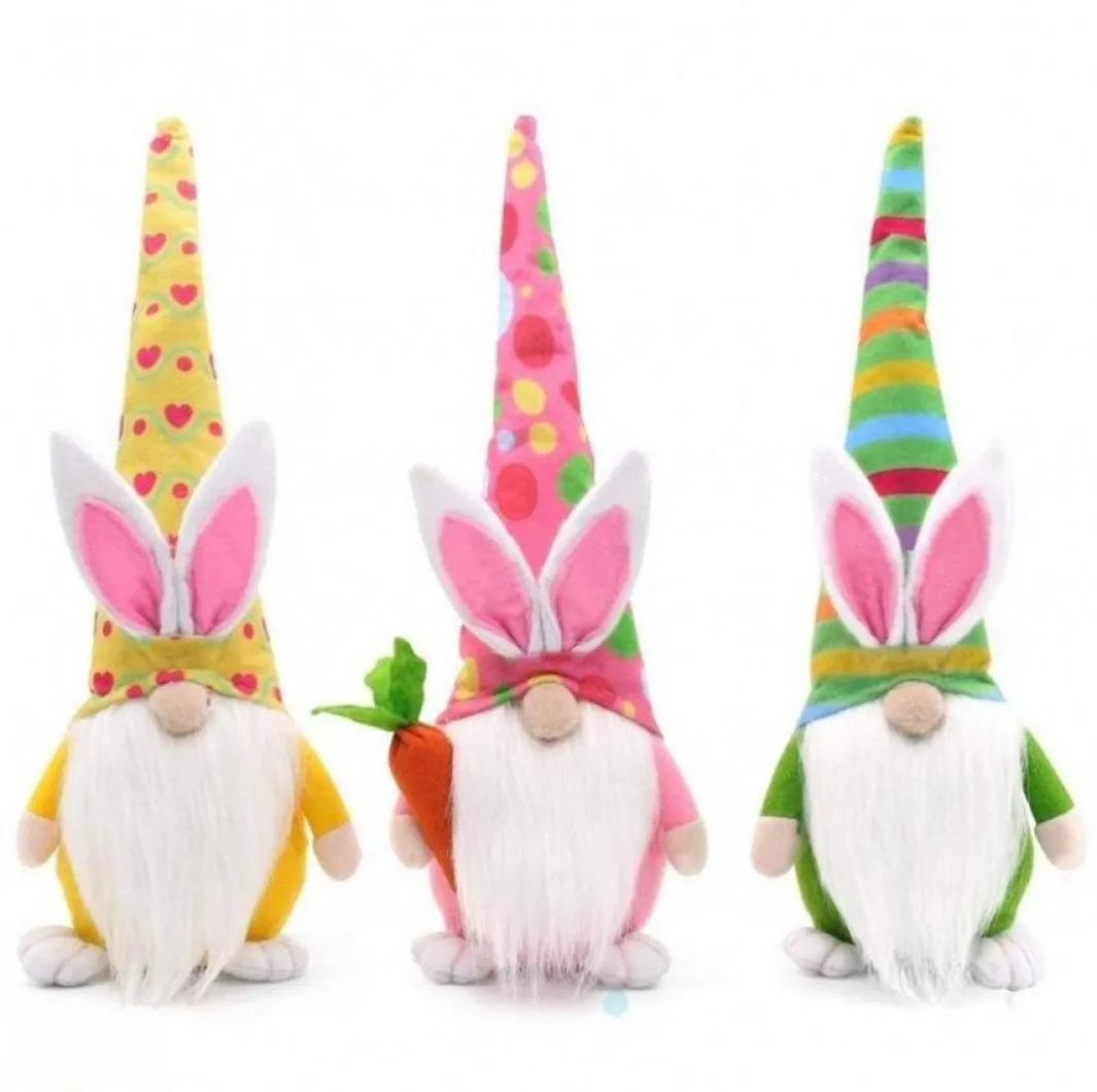 Lapin de pâques Gnome, décoration de pâques, poupée sans visage, peluche naine, décorations de fête à domicile, jouets pour enfants, 7878281