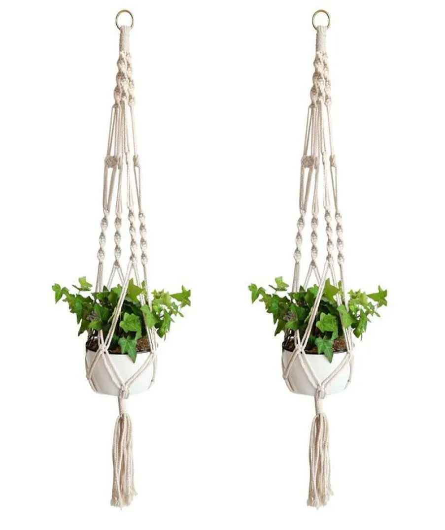 Plant Hanger Hook Flower Pot Handmade Knitting Natural Fine Cordage Planter Holder Basket Home Garden Balcony Decoration8406633