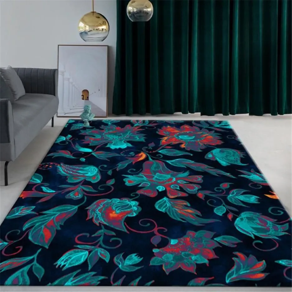 Tapis Style ethnique Tapis Floral Salon Luxe Bohème Table Basse Tapis Rectangle Place Tapis Pour Salle À Manger Chambre 324G