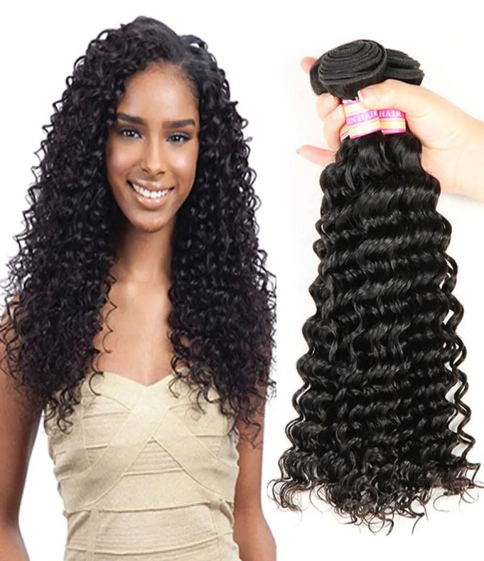 Mink Brazilian Deep Wave Virgin Human Hair Bundles Unprocessed Weave Mongolian Indian Peruvian Malaysian Deep Wave Hair Extensions7360540